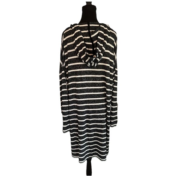 NWT Jones New York Black White Striped Tunic Hoodie Dress Pocket Woman’s Sz XL - Picture 6 of 10